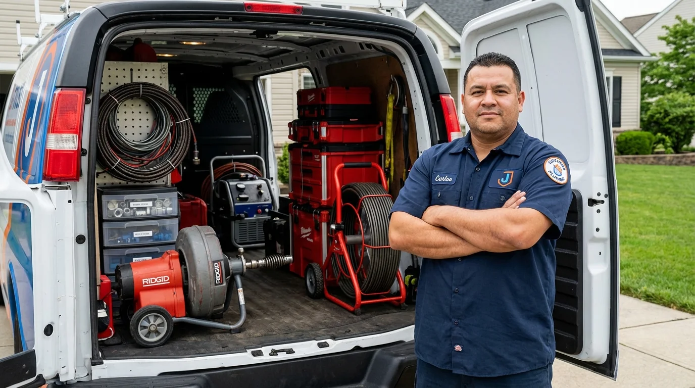Professional drain cleaning equipment and Johns Plumbing LLC plumber in Century